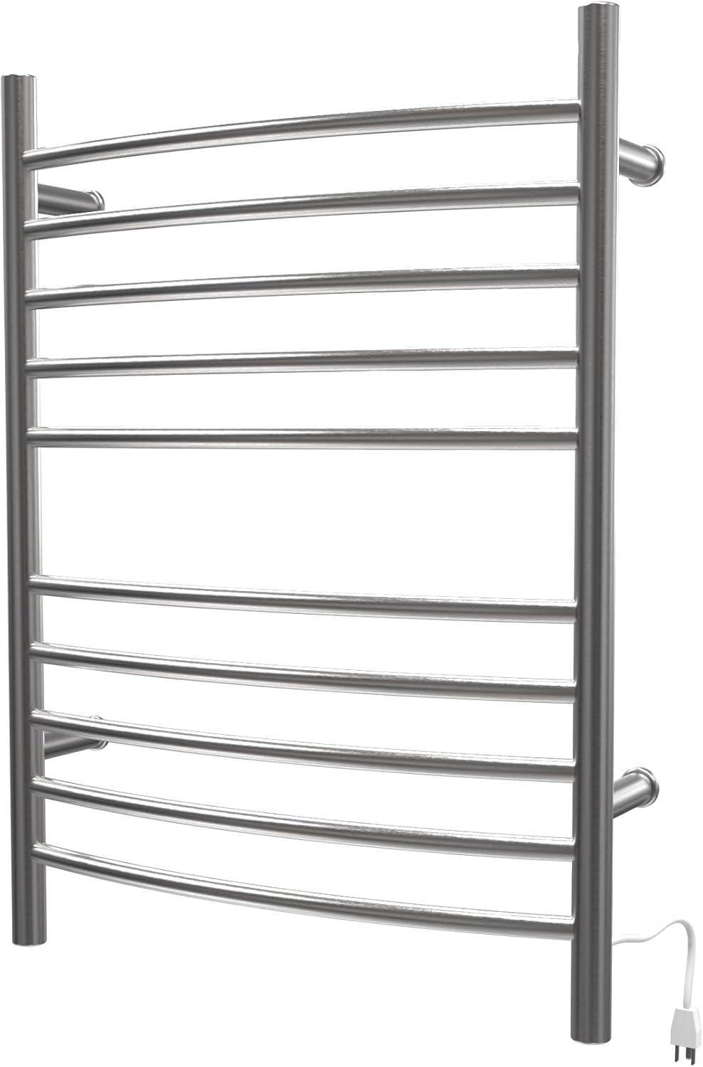 Wall Mount Radiant Curved Towel Warmer Hybrid Plug in/Hardwired