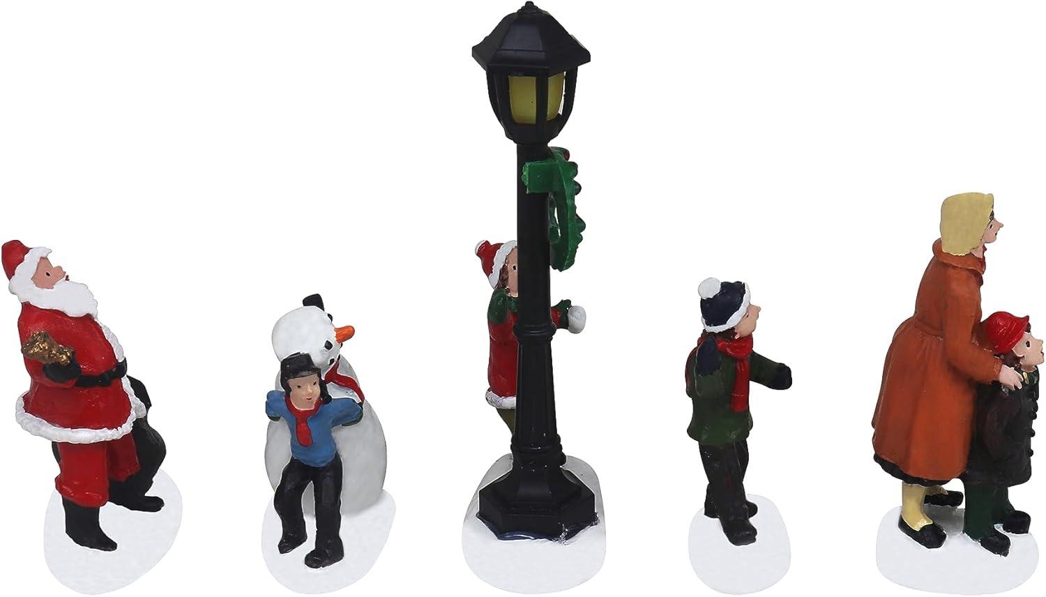 Hand-Painted Resin Christmas Village Figurine Set