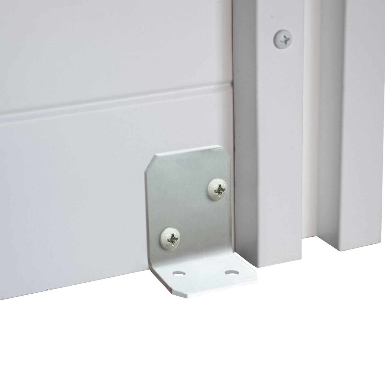 44in H x 46in W x 9.5in L (1 Screen w/ Planter) Freestanding Enclo Florence Ash Color Privacy Fence Screen with Planter Box, Outdoor Vinyl Privacy Screen Panel for Patio & Air Conditioner, EC18007