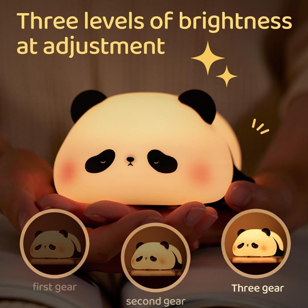 Cute Rechargeable Silicone Panda Night Light for Kids