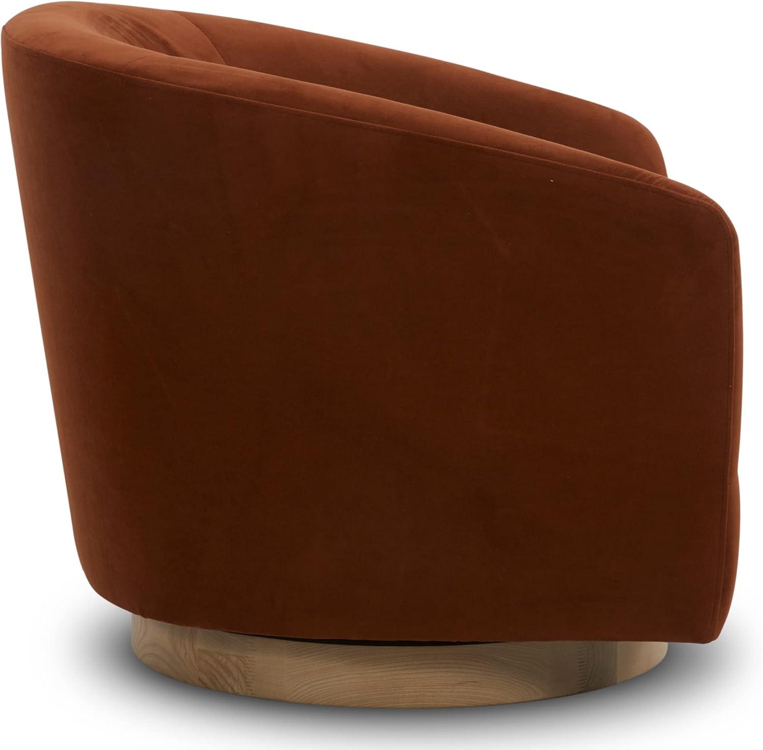 Nereus Dark Gray Fabric Swivel Accent Arm Chair with Wood Base