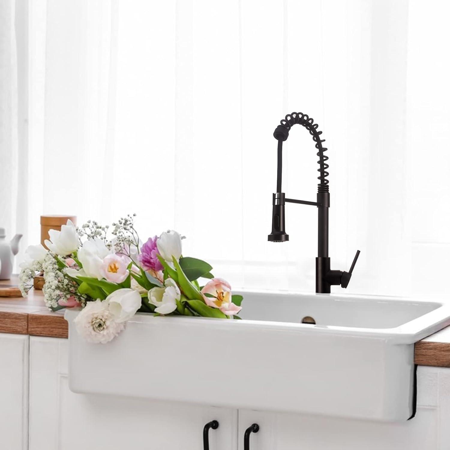 Matte Black Stainless Steel Pull Down Kitchen Faucet