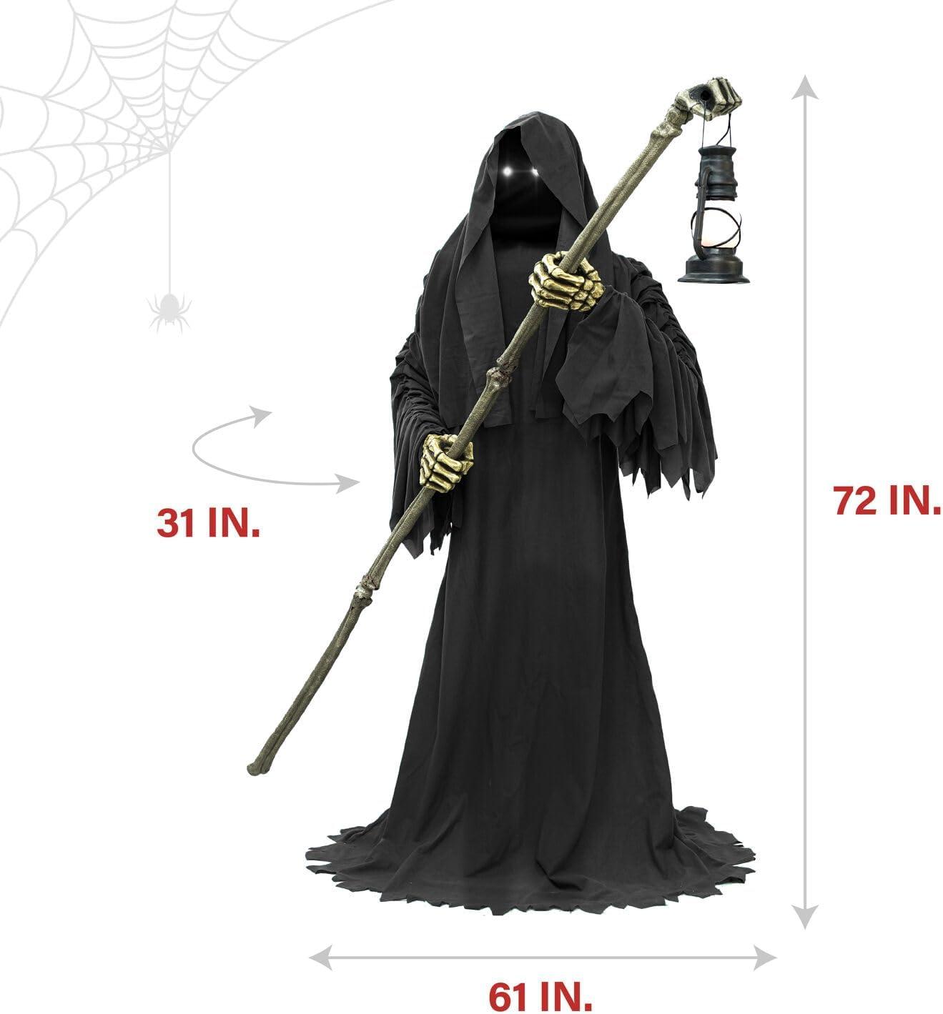 Haunted Hill Farm 6-Ft. Tall Motion-Activated Ghostly Guide Premium Talking Halloween Animatronic & Reviews | Wayfair