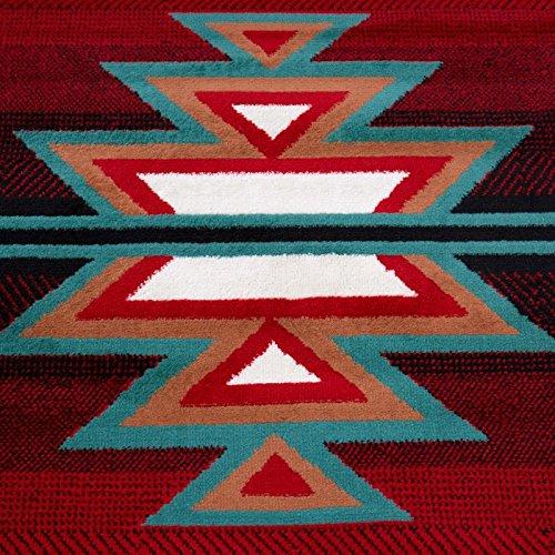 Home Dynamix Premium Sagrada Southwestern Geometric Area Rug, Black/Red, 3'7"x5'2"