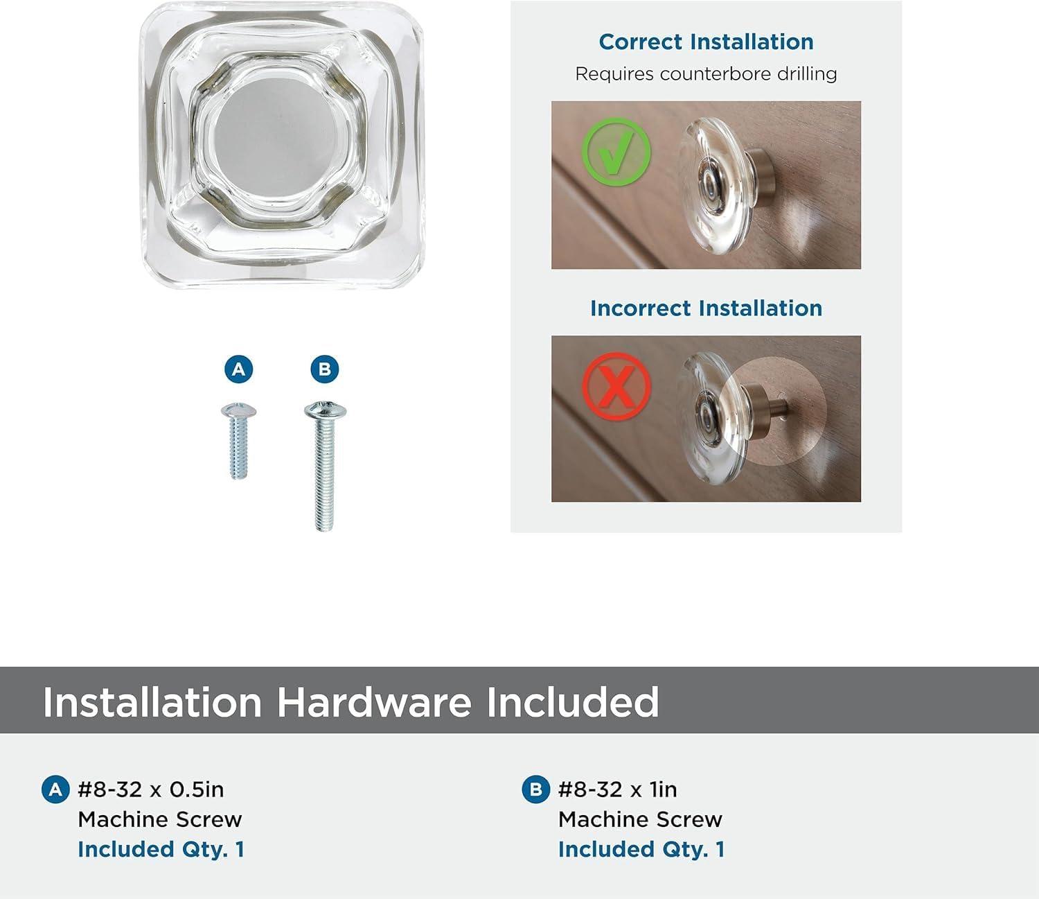 Glacio 1 3/8" Length Square Knob
