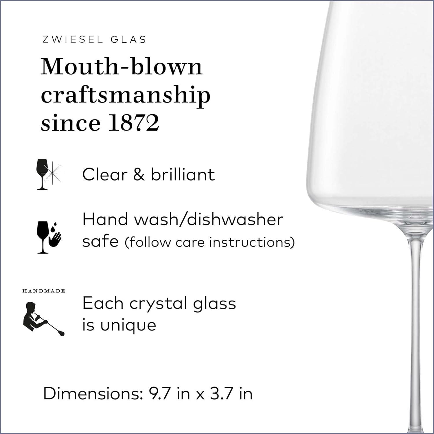 Simplify Transparent Red Wine Glass Set, 18.8oz