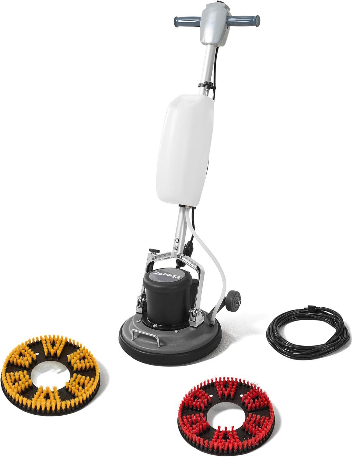 13" Multi-Purpose Commercial Floor Buffer Polisher Machine  Clean, Buff, and Polish with Ease Ideal for Carpets Too Includes Optional Solution Tank, 2 Brushes