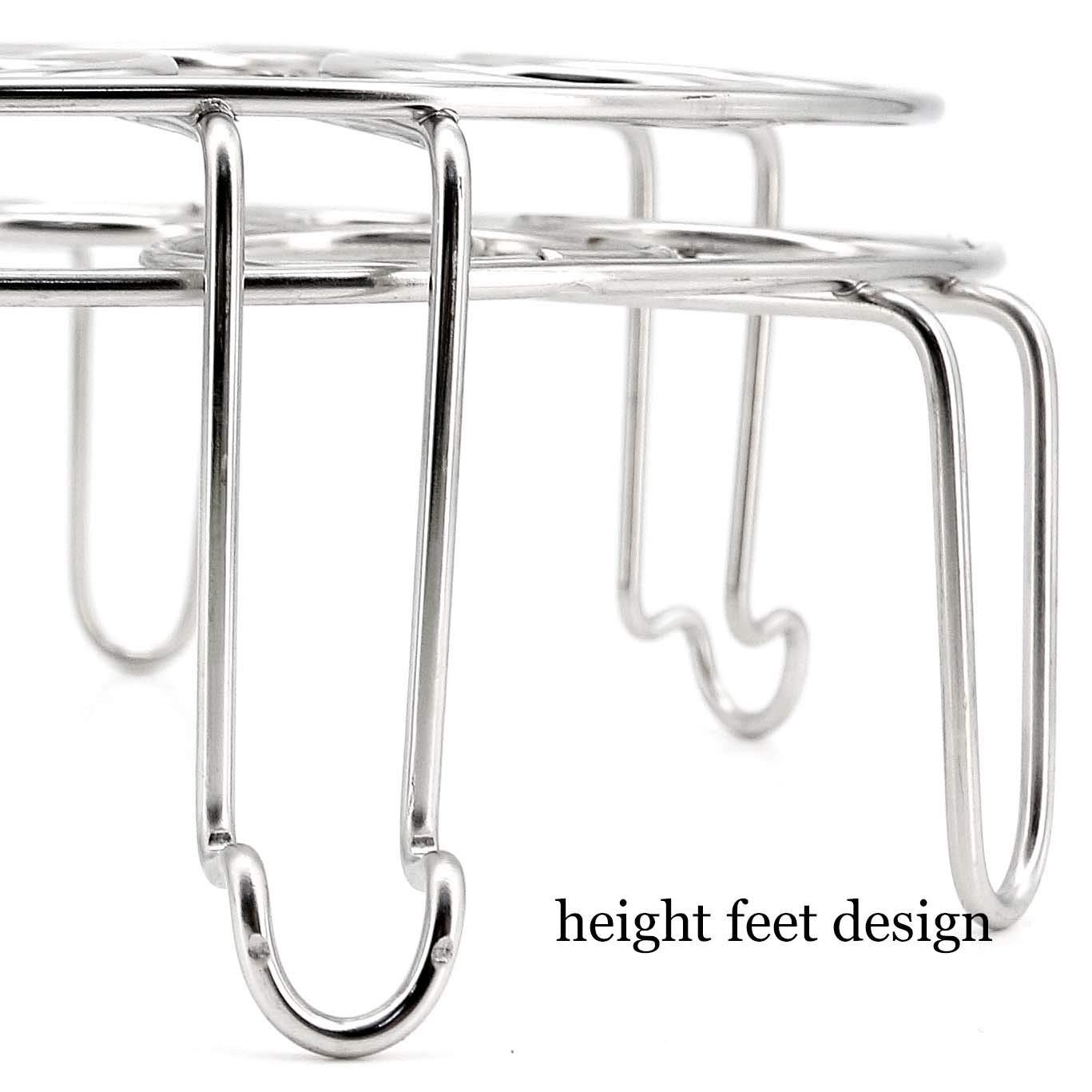 Egg Steamer Rack Trivet for Instant Pot Accessories 5 Qt, 6 Qt, 8 Qt Pressure Cooker 2 Pack Stackable 304 Stainless Steel Multipurpose Cooling Rack,Cooking