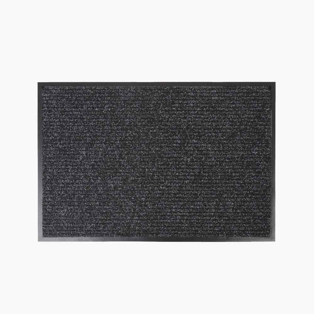 Charcoal 2' x 3' Poly Fiber Entrance Mat with Vinyl Backing