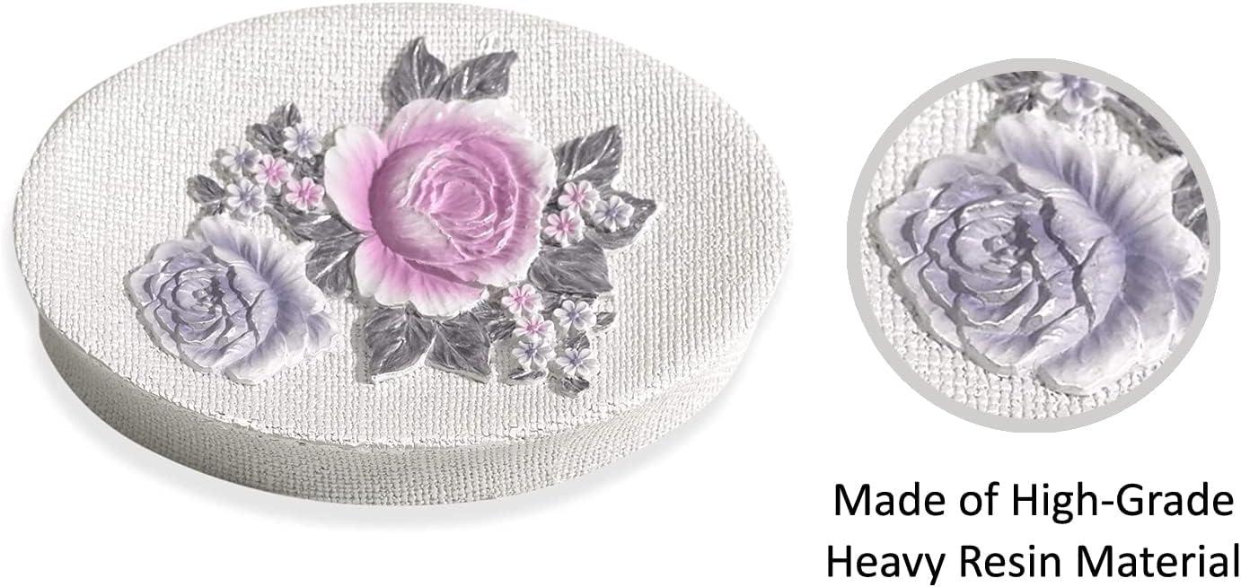 Lilac Floral Embossed Oval Plastic Soap Dish