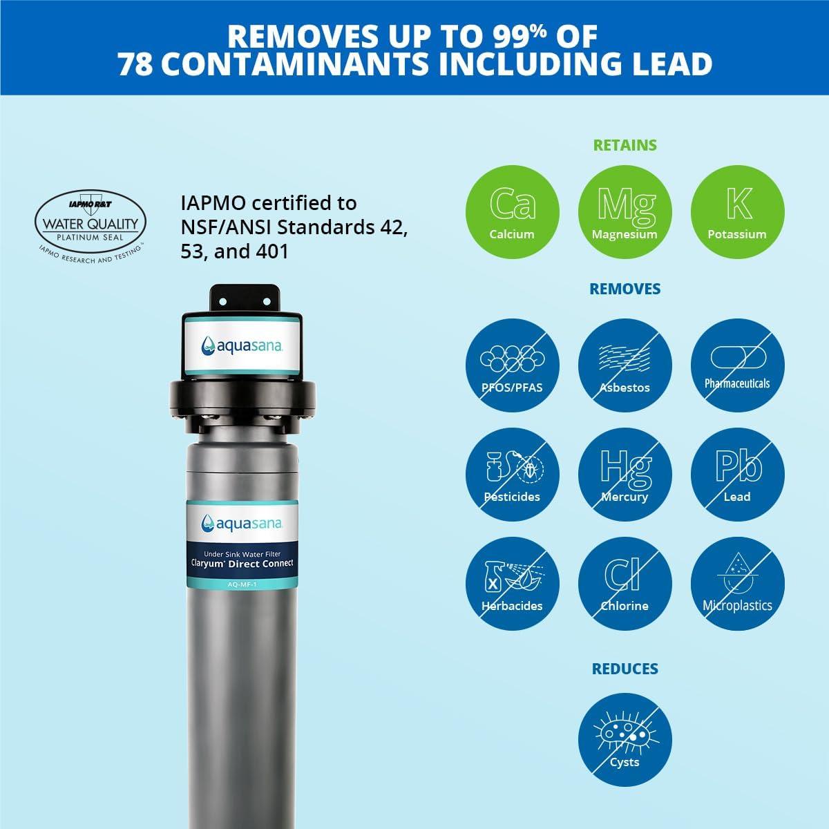 Aquasana Under Sink Water Filter System - Claryum Direct Connect - AQ-MF-1