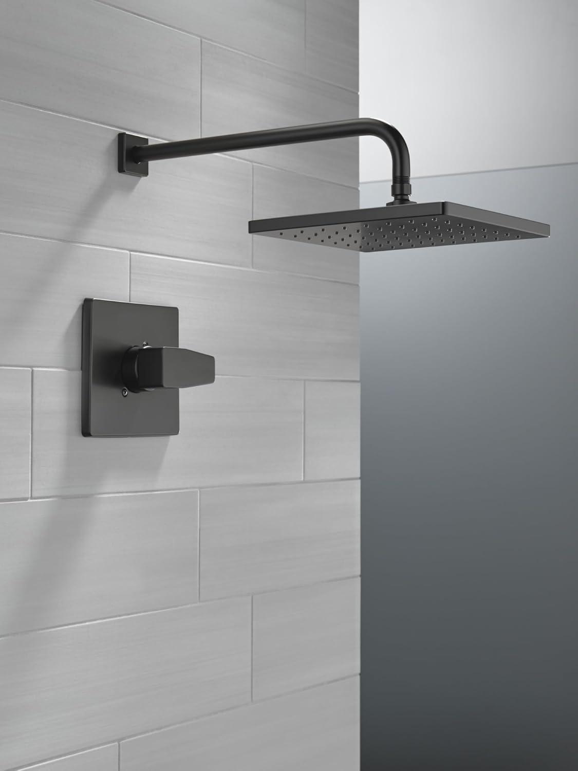 Modern Raincan Square Single-Function Shower Faucet Set, Valve Trim Kit, Rainfall Shower Head