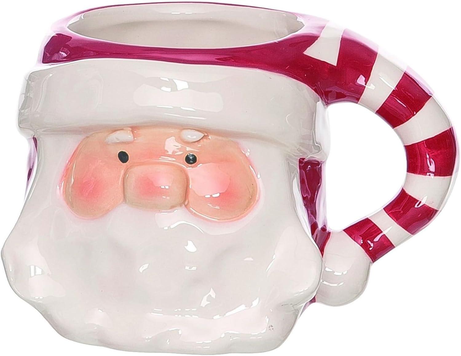 Transpac Dolomite 5.6 in. Multicolor Christmas Sculpted Santa Mug