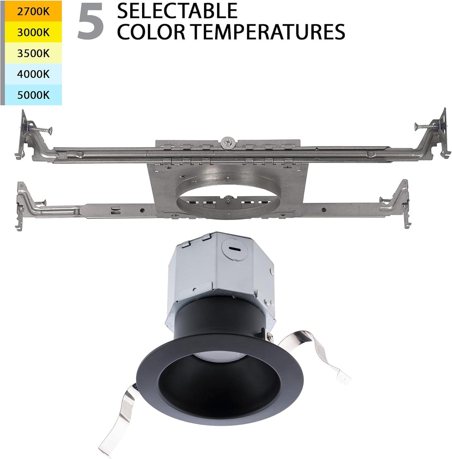 Black Aluminum 4in LED Round Recessed Light Kit