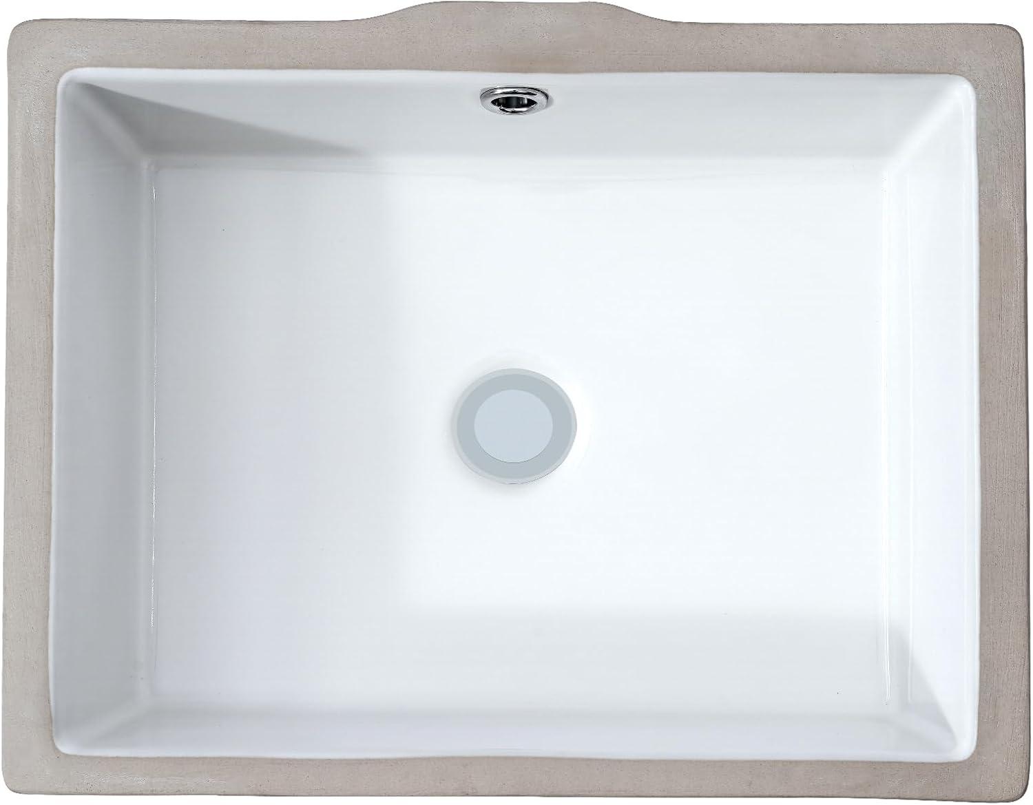 DeerValley Ally 21" x 15'' Undermount Bathroom Sink, Rectangular Bathroom Sink with Overflow