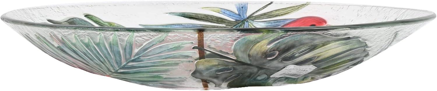 Hi-Line Gift Ltd. Solar LED Verdant Glass Bird Bath with Stand - Flamingo