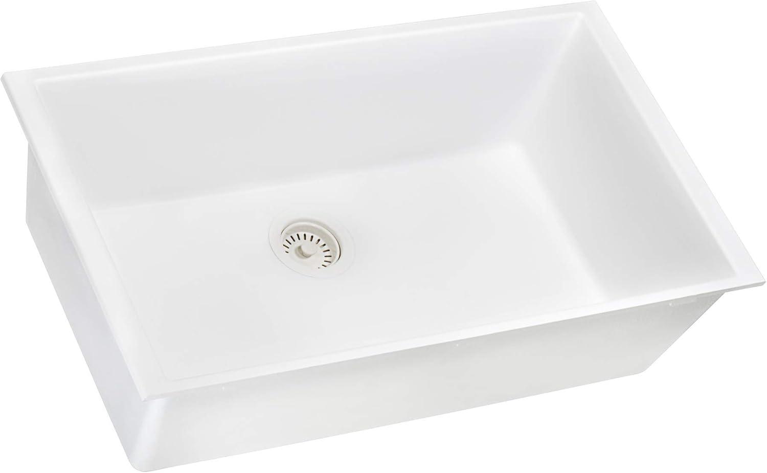 Arctic White Granite Composite Single Bowl Kitchen Sink