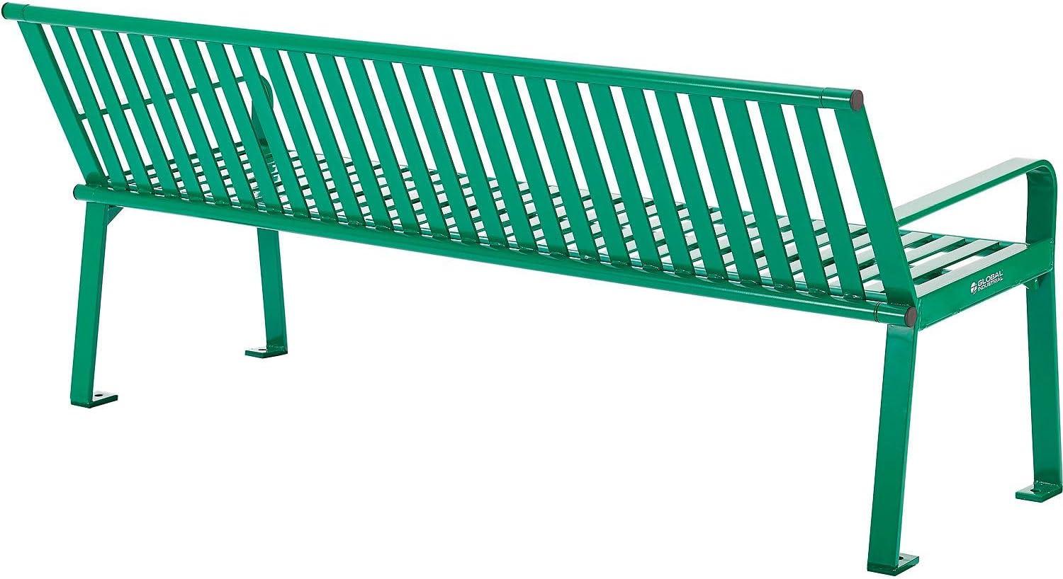 Green Powder Coated Steel 6 ft Outdoor Park Bench