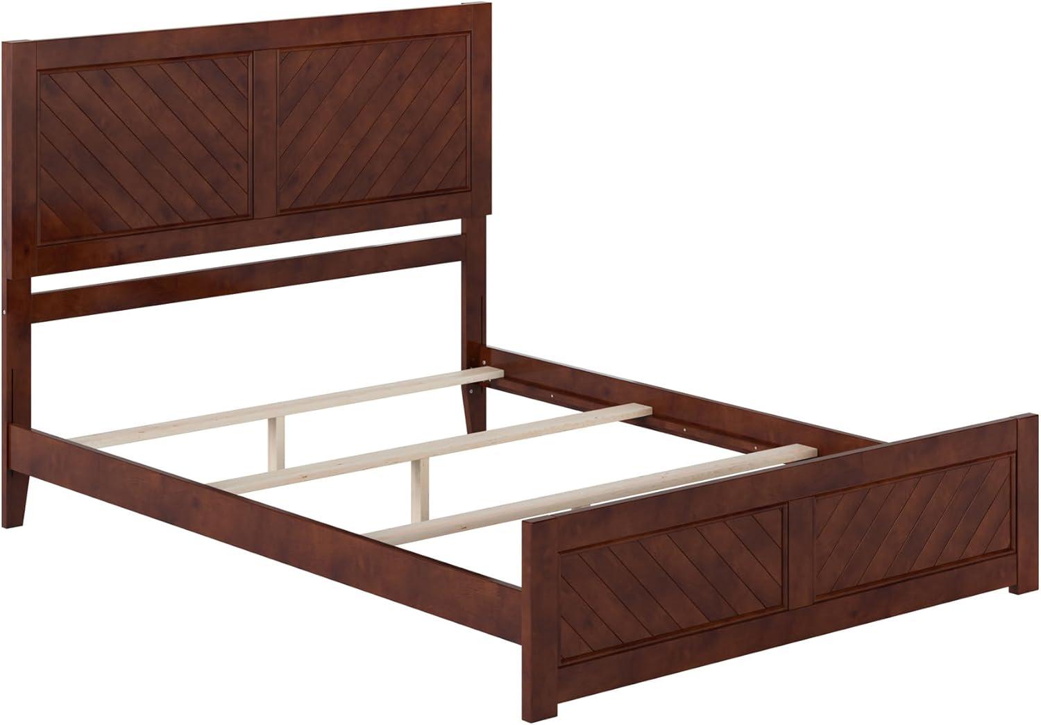 AFI Canyon Walnut Solid Wood Foundation Bed Frame with Matching Footboard, Queen
