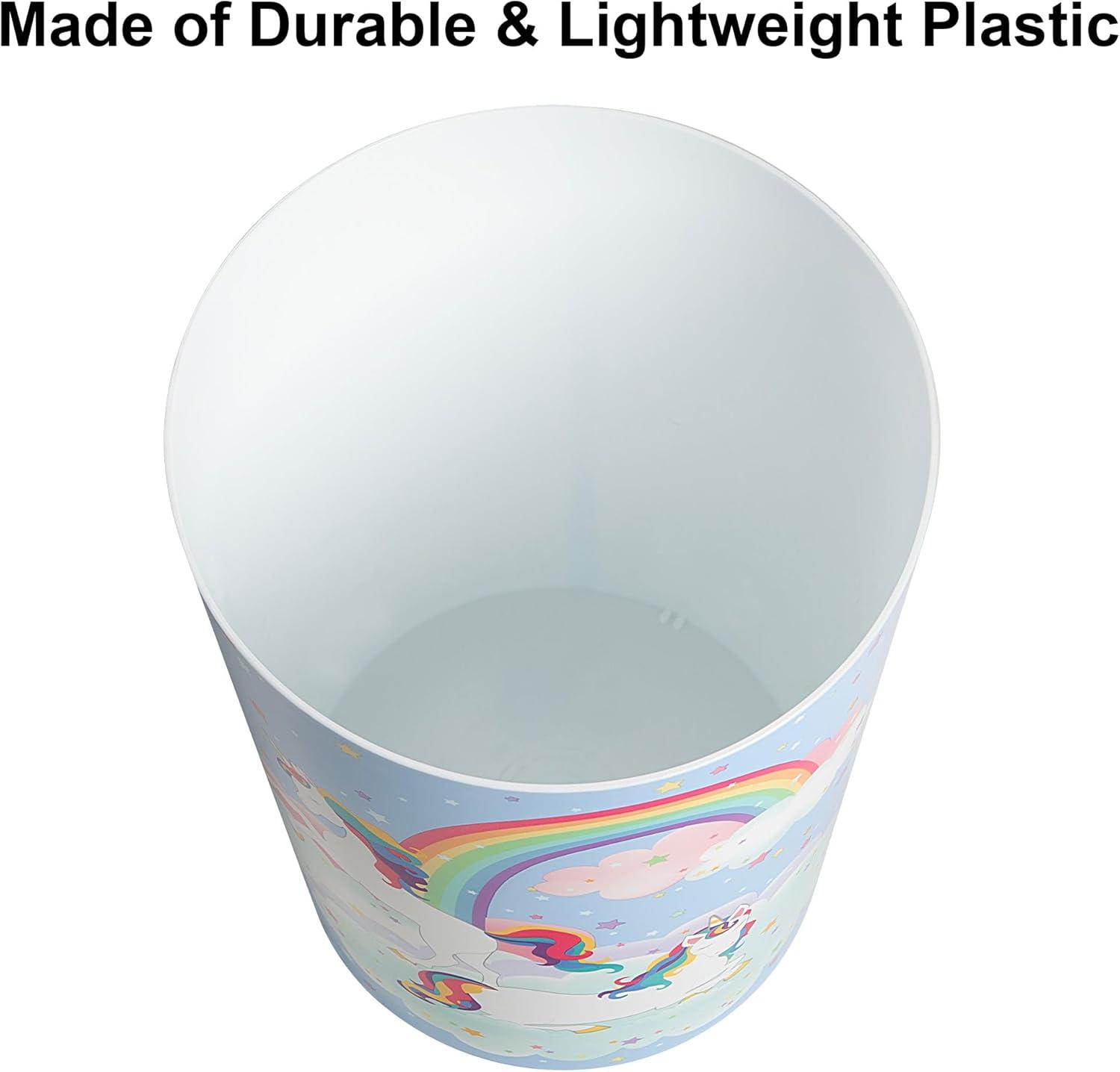 Unicorn And Rainbow Plastic Open Waste Basket - 1.56 Gallons