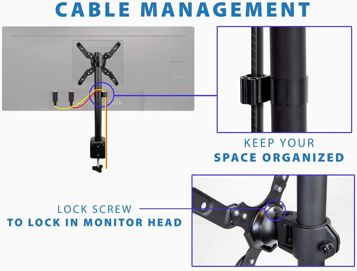 Mount-it Mount-It Monitor Mount & TV Desk Mount | Heavy-Duty Height & Tilt Adjustable Monitor Stand | Black