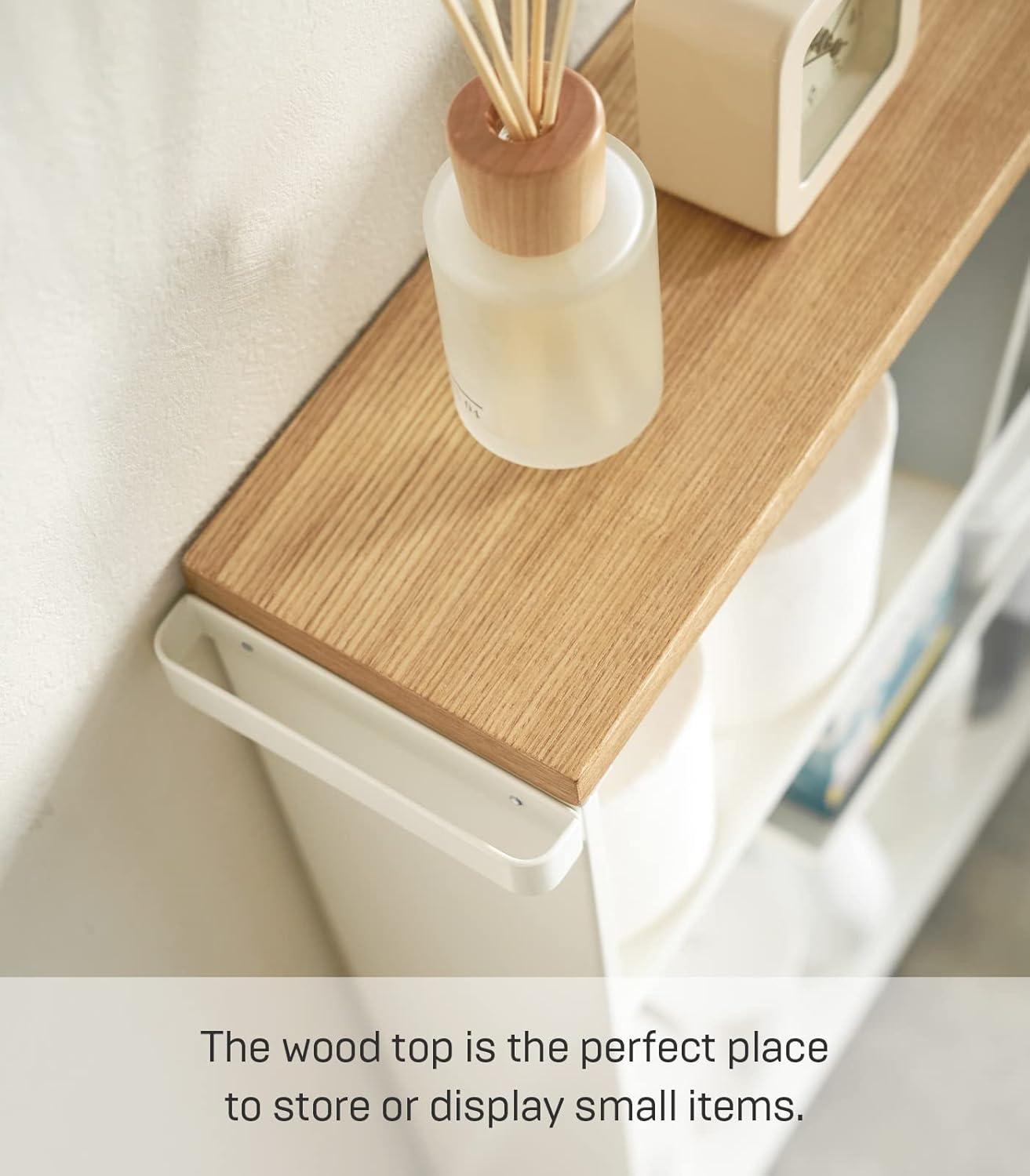 Yamazaki White Rolling Bathroom Cart