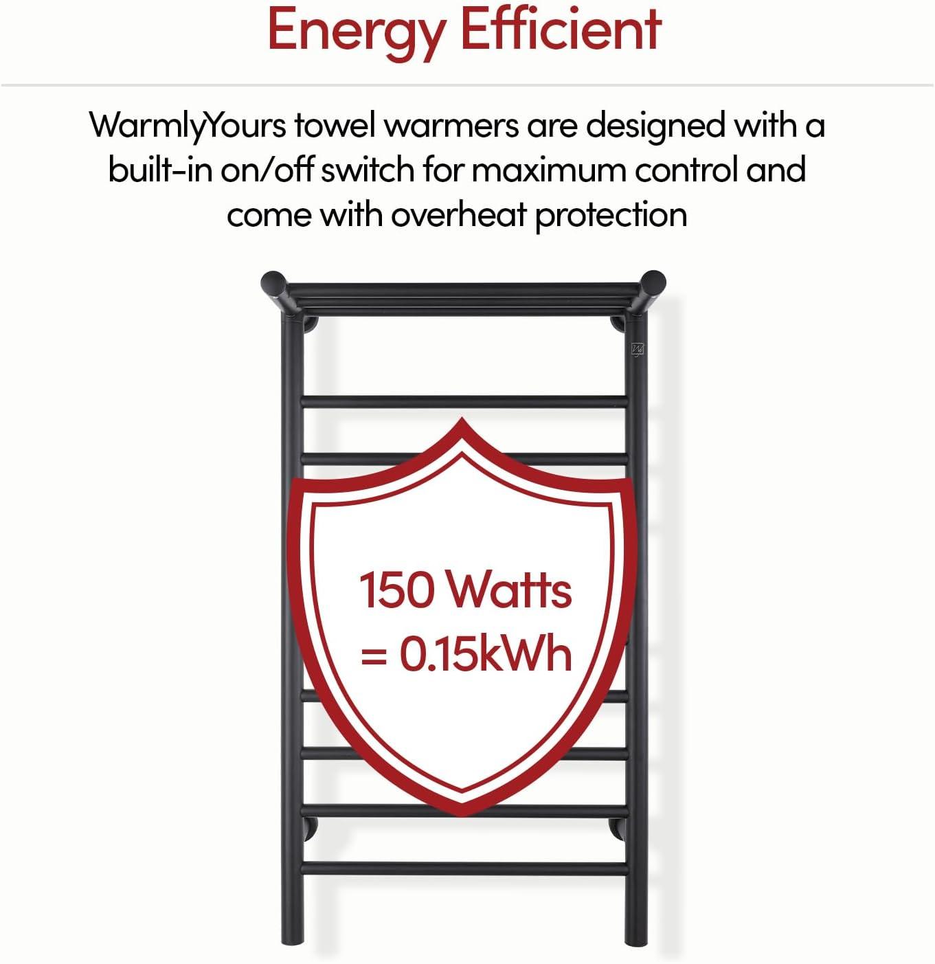 Summit Electric Wall-mounted Towel Warmer Series, 8 Bars, Dual Connection with Heated Shelf