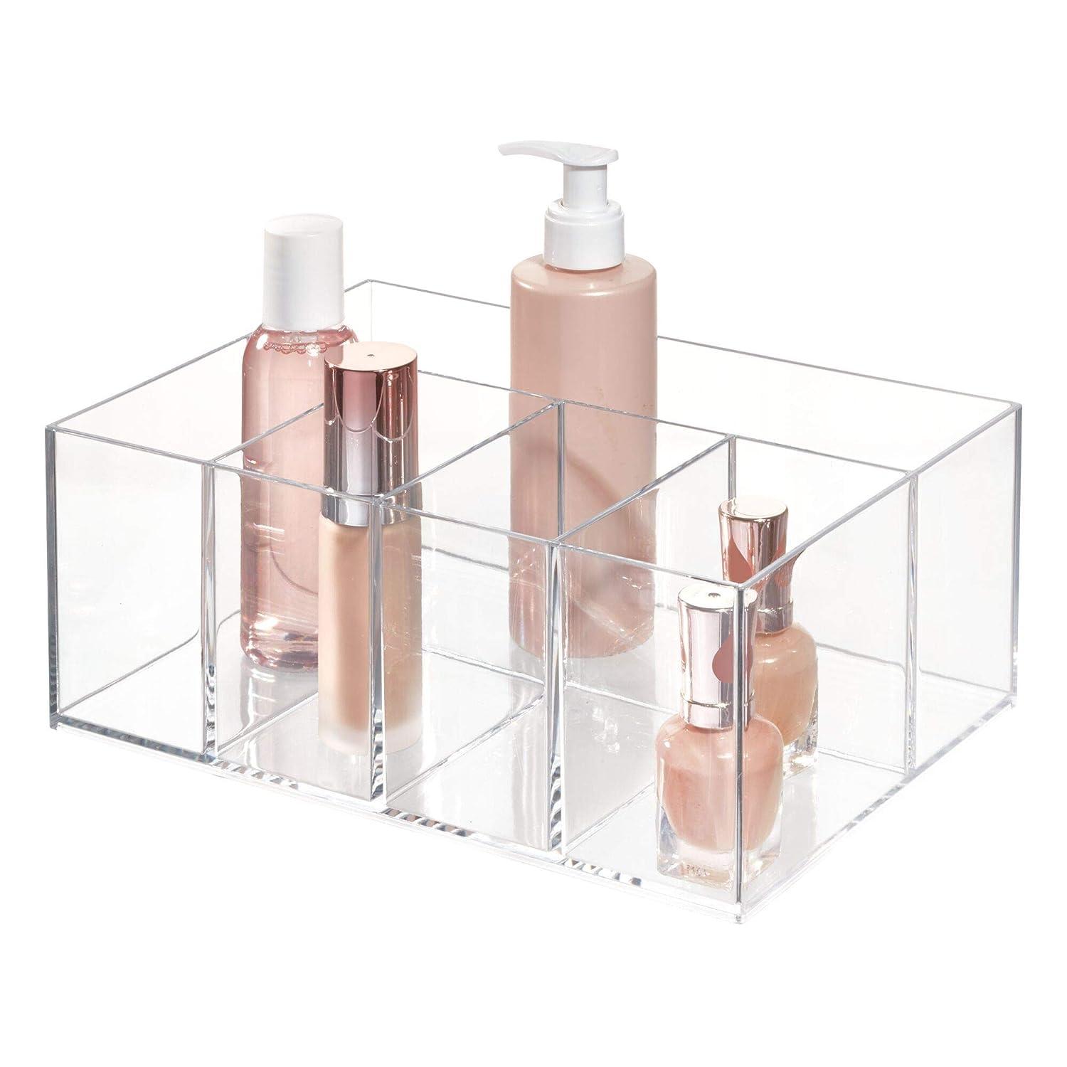 iDesign 5 Compartment Plastic Bathroom Storage Organizer, the Clarity Collection, Clear