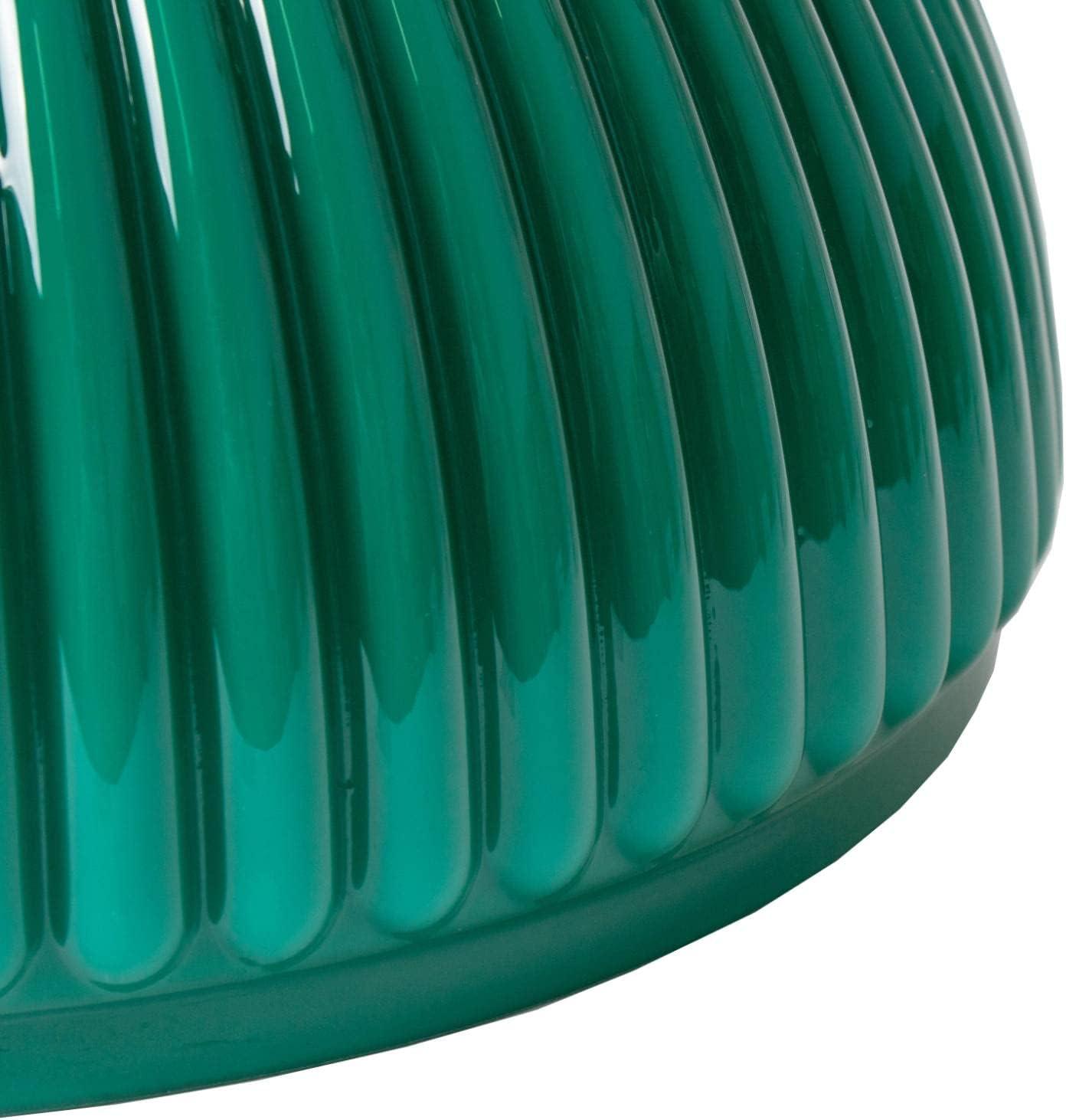 Aladdin Green Ribbed Glass Oil Lamp Shade, Elegant Vintage-Style Shade for Oil Lamps, Fits Aladdin Lamps, Adds Warmth and Charm to Home Decor, 10 inch