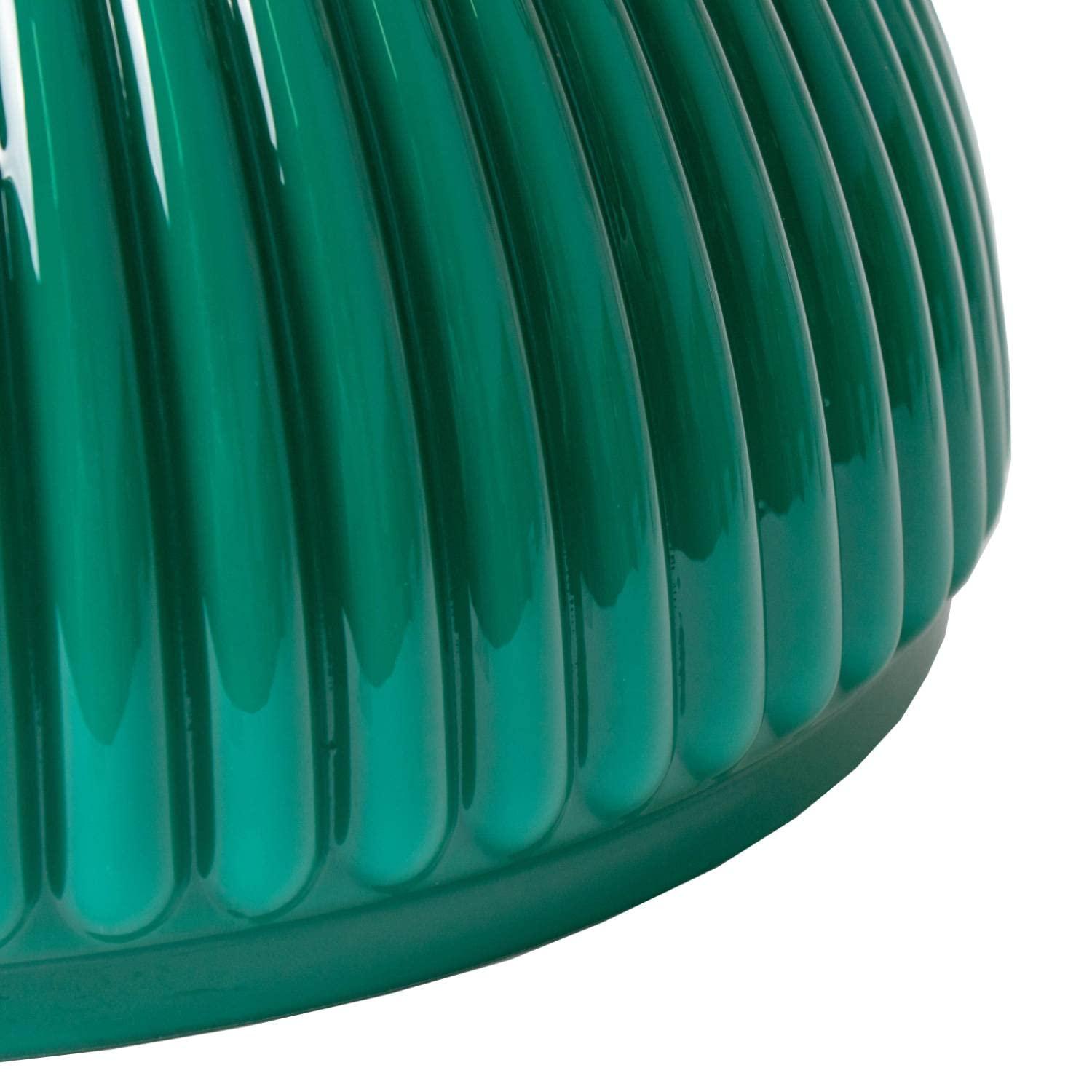 Aladdin Green Ribbed Glass Oil Lamp Shade, Elegant Vintage-Style Shade for Oil Lamps, Fits Aladdin Lamps, Adds Warmth and Charm to Home Decor, 10 inch
