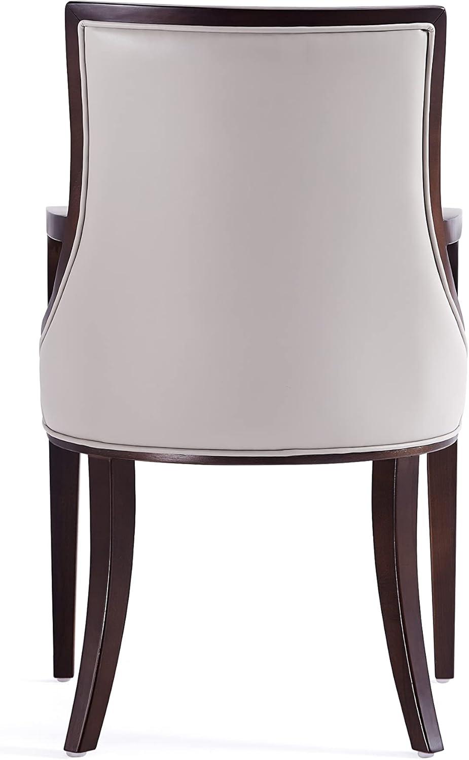 Manhattan Comfort Grand 18.5" Faux Leather Dining Chair in Gray (Set of 4)