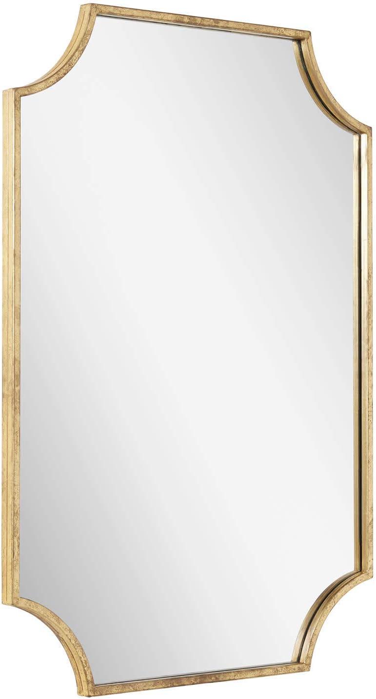 Gold Antique Rectangular Metal Framed Mirror