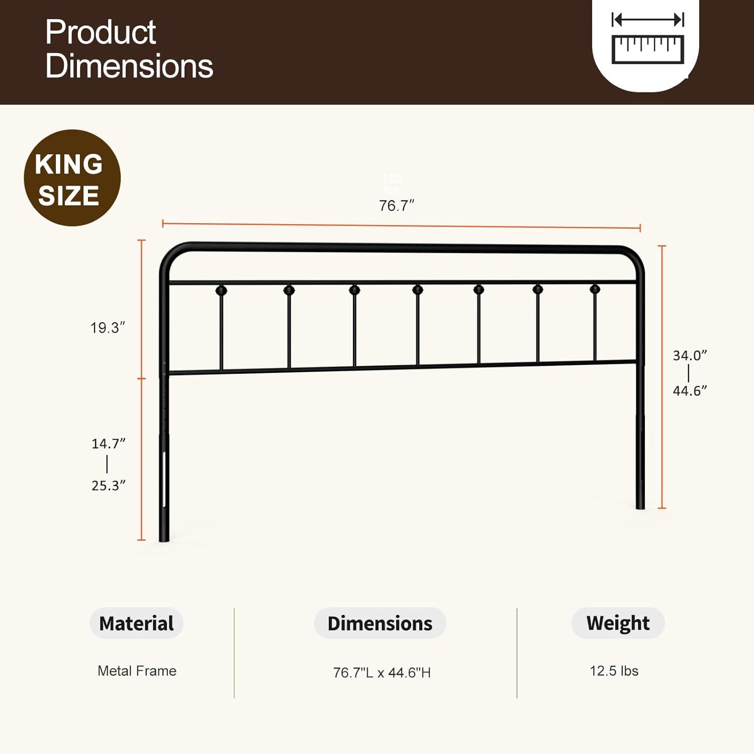 August Grove® August Grove® Metal Headboard - Adjustable Height - Farmhouse Victorian Style