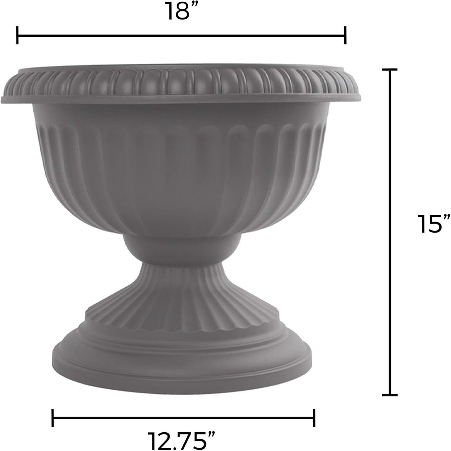 Bloem 18-in Grecian Urn Resin Planter - Charcoal Gray