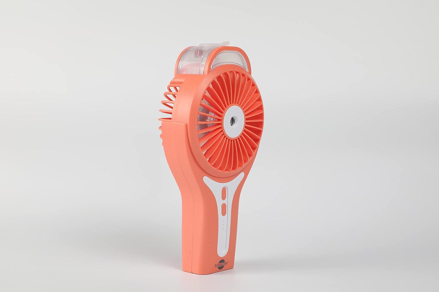 Sunneday 3" Portable Misting Fan in Coral Bell
