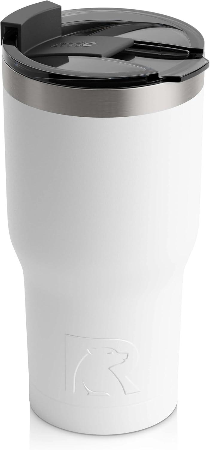 White 20 oz Stainless Steel Insulated Travel Tumbler with Lid