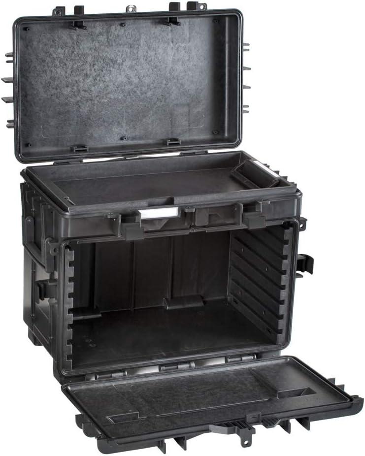 Black Military-Grade Lockable Mobile Tool Chest with Drawers