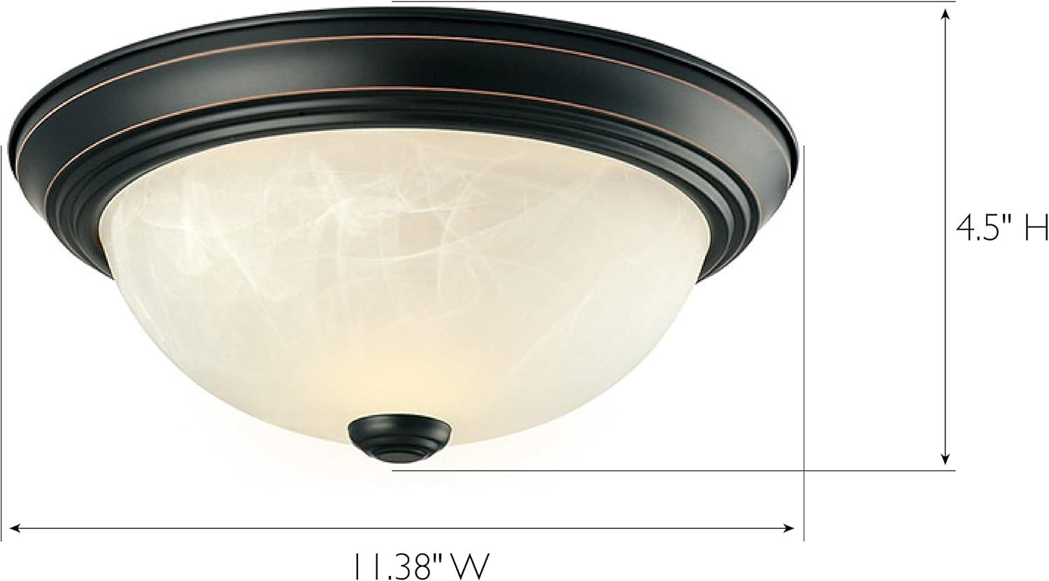 Oil-Rubbed Bronze 11" Traditional Dome Ceiling Light, 2-Pack