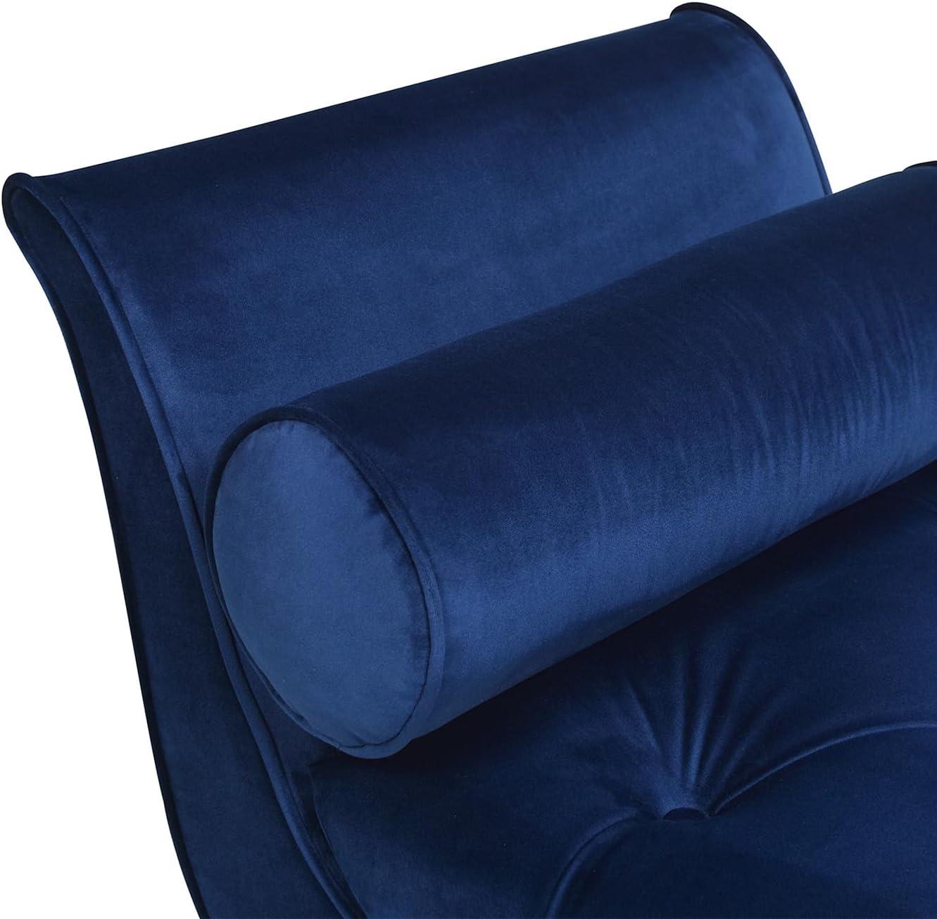 Alma Tufted Flared Arm Entryway Bench Navy Blue