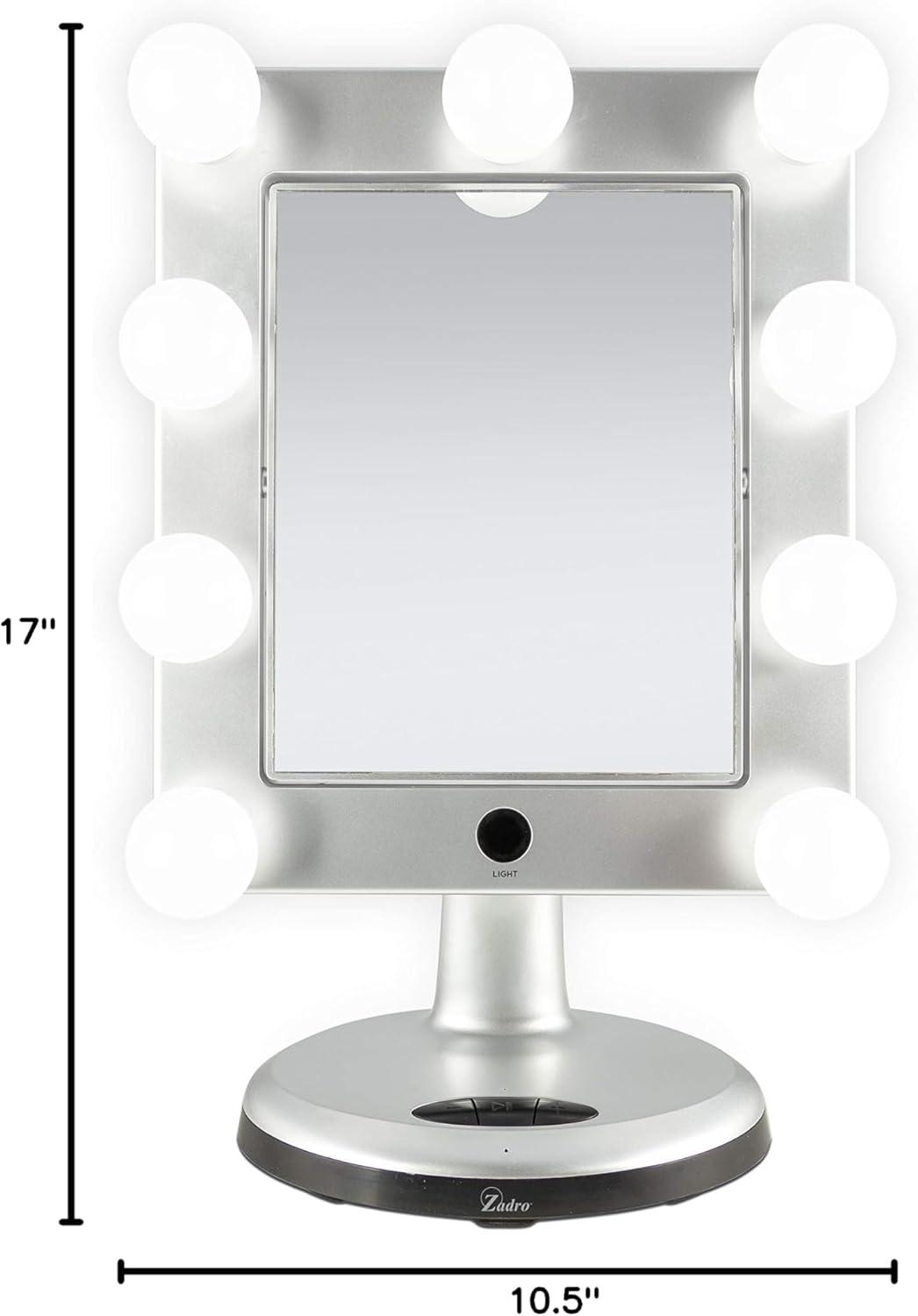 Zadro Melrose LED Makeup Mirrors w/ Magnification & Bluetooth Speaker