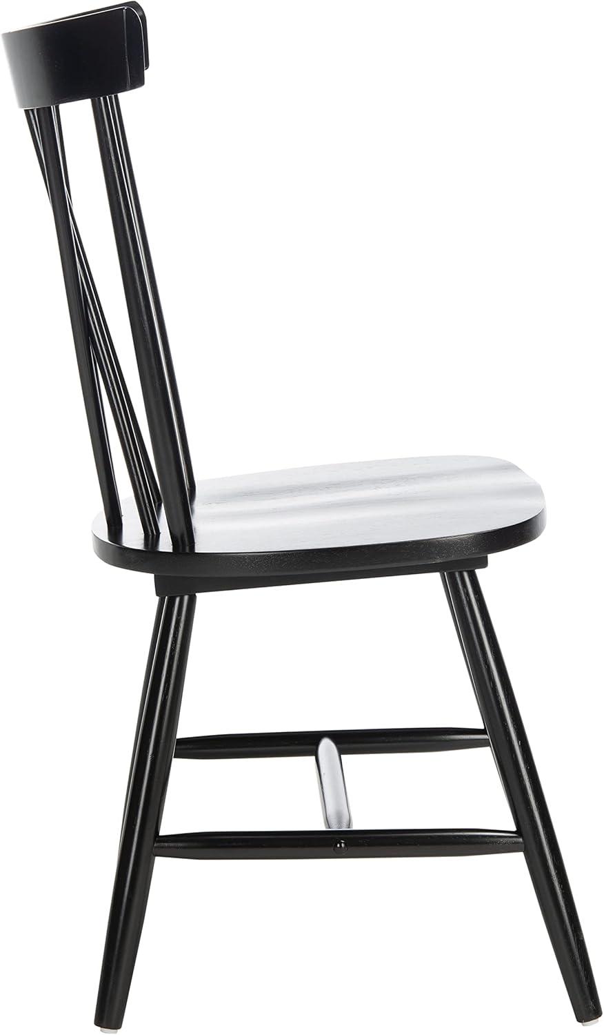 Contemporary Black Windsor Silhouette Upholstered Dining Chair Set