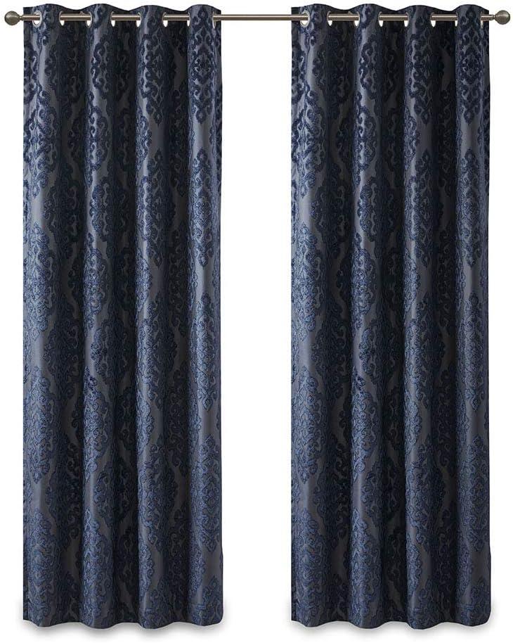 Navy Polyester Blackout Grommet Top Curtain Panel, 50 x 108 in