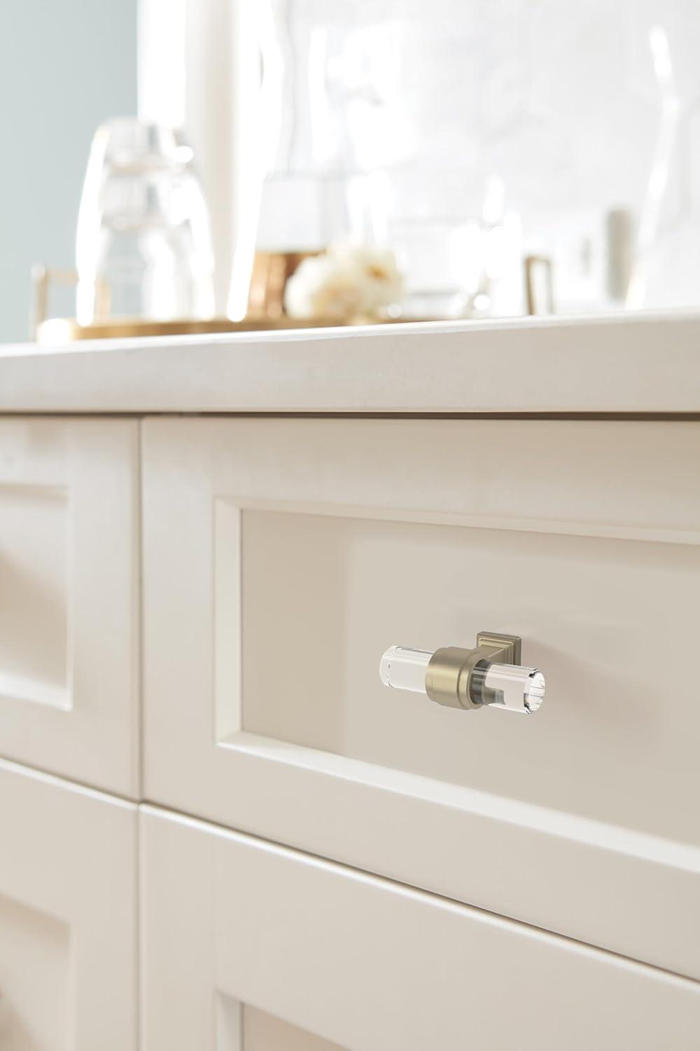 Amerock Glacio 2-1/8 inch (54mm) Length Clear/Golden Champagne Cabinet Knob