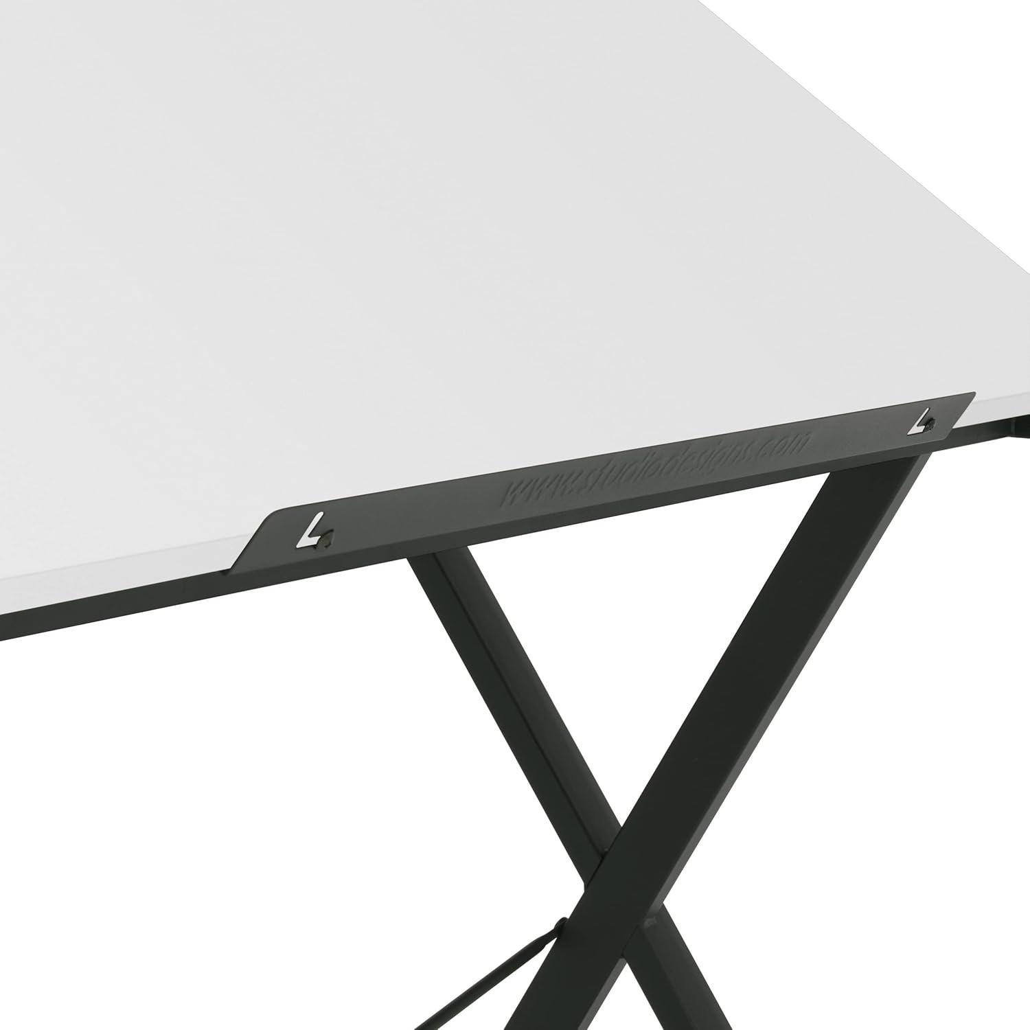 Axiom 42" Charcoal Steel Drawing Table with Tilting Top