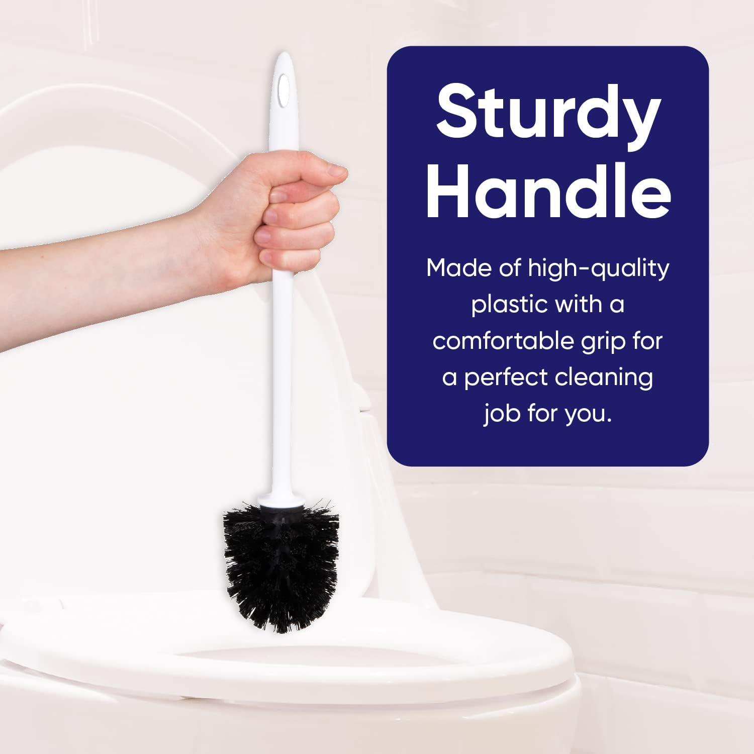 Modern Toilet Brush and Holder, White Toilet Bowl Scrub Brush with Storage Caddy, Bathroom Cleaner. by Superio