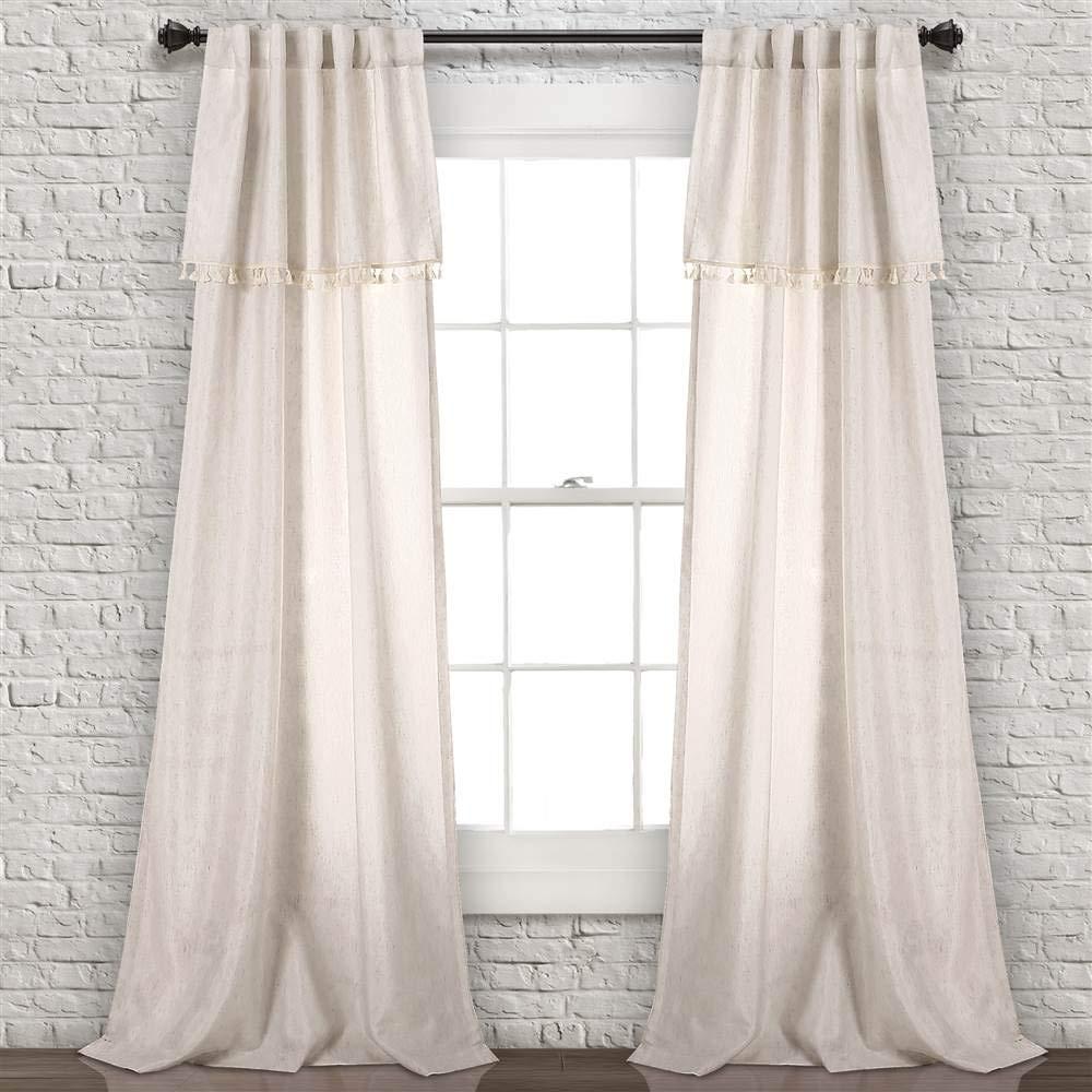 Lush Decor Solid Semi-Sheer Rod Pocket Curtain Panels (Set of 2)