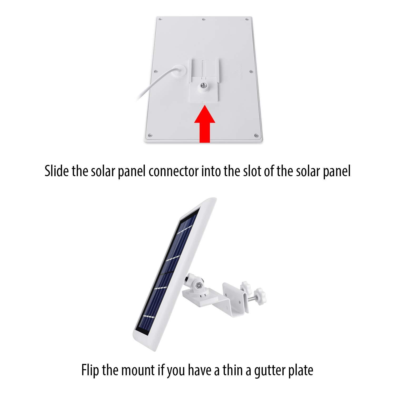 Gutter Mount Compatible with Ring, Arlo, Reolink Security Cameras and Compatible Solar Panels (White)