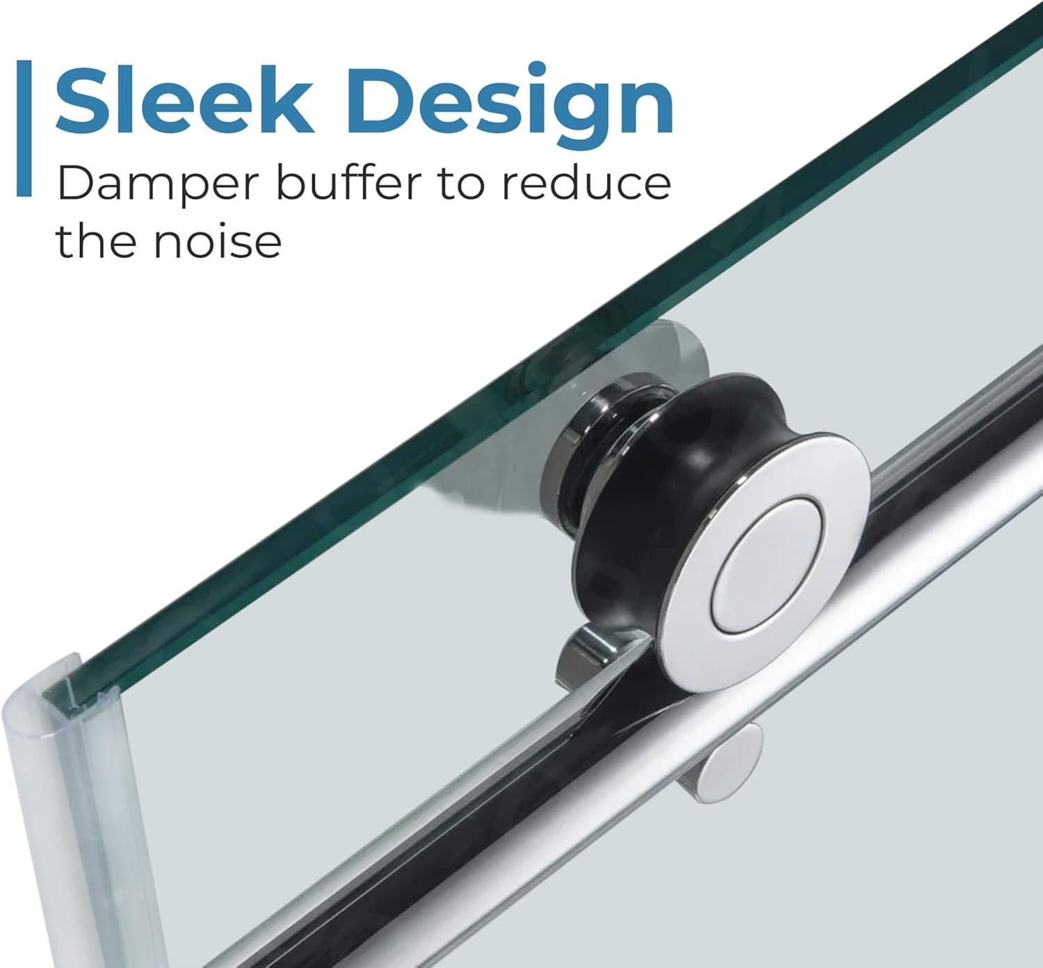 Frameless Single Sliding Shower Door 5/16" Thick Glass 60 X 72