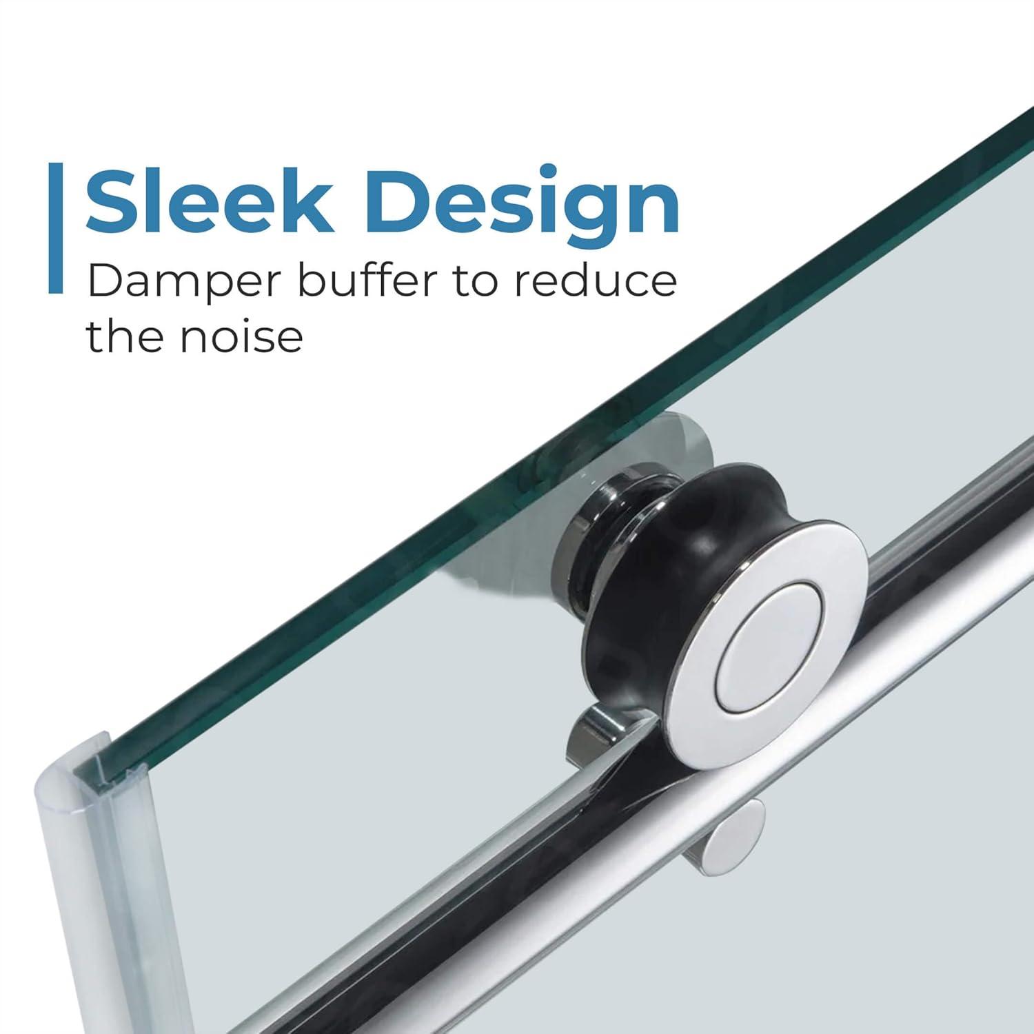 Frameless Single Sliding Shower Door 5/16" Thick Glass 60 X 72