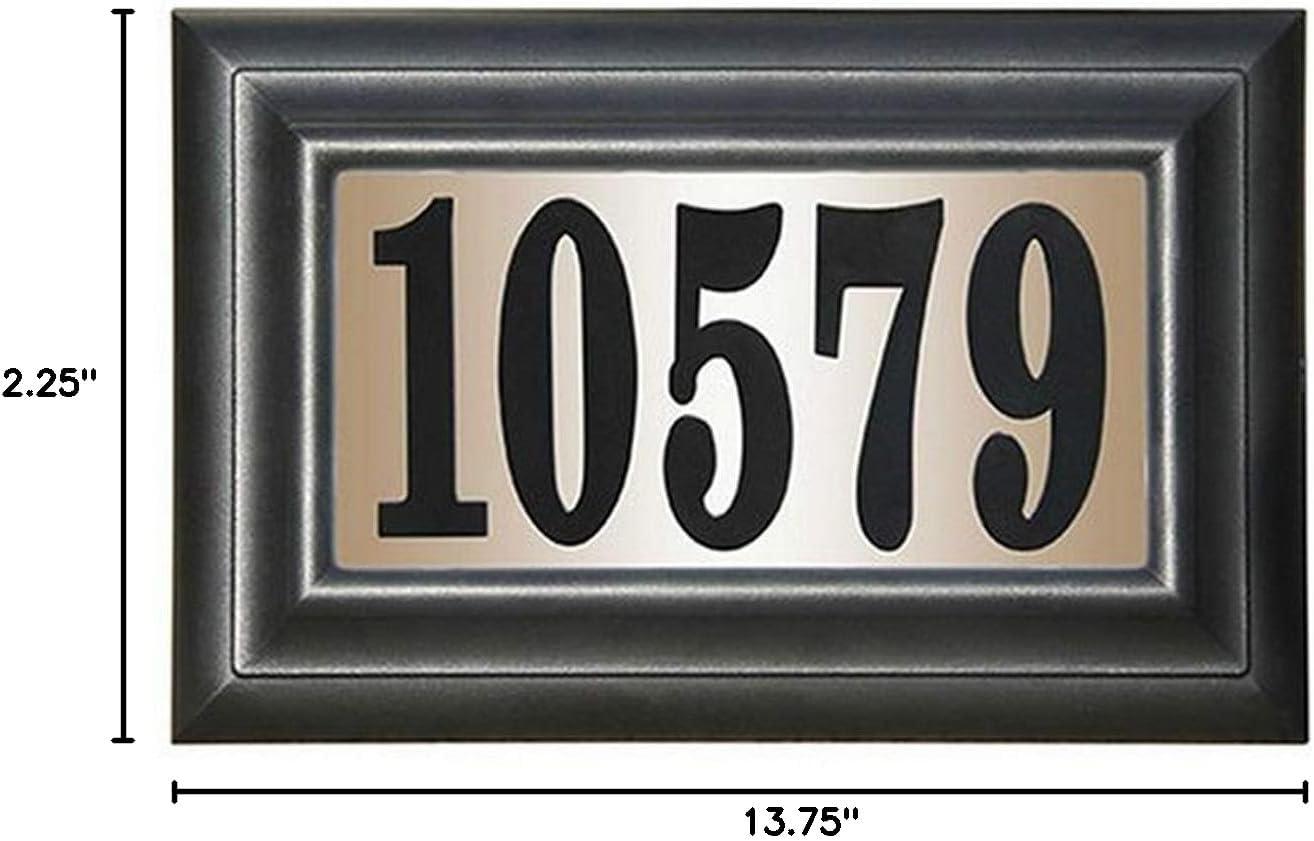 Black Metal Rectangular Lighted Address Plaque